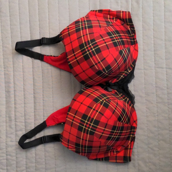 Torrid NWOT Red Plaid Perfect T-shirt Push-Up Bra, size 38D - Picture 6 of 10